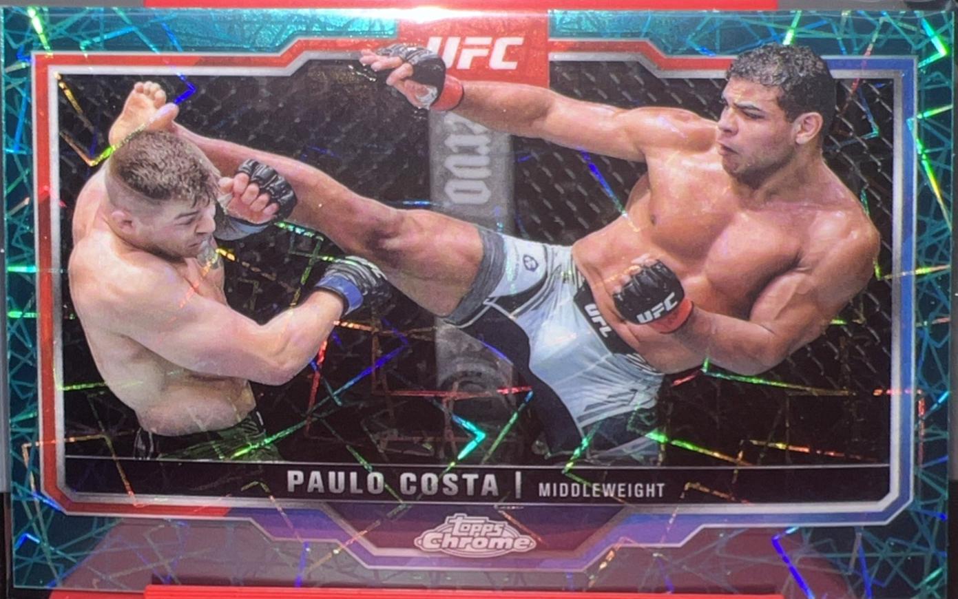 Paulo Costa 2025 Topps Chrome UFC Base #153 Teal Lazer Refractor