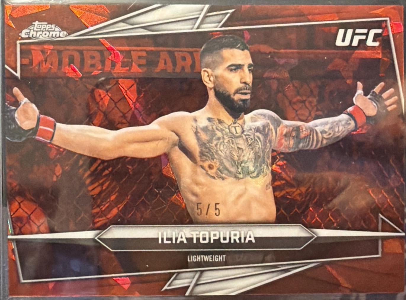 Ilia Topuria 2026 Topps Chrome UFC Base #1 Red Refractor