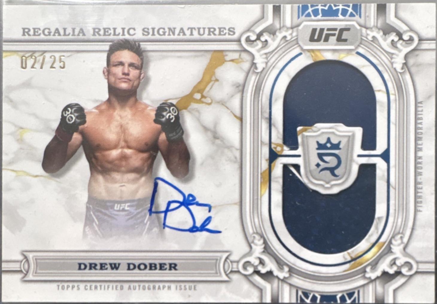 Drew Dober 2024 Topps Royalty UFC Regalia Relic Signatures #RRS-DDR Green
