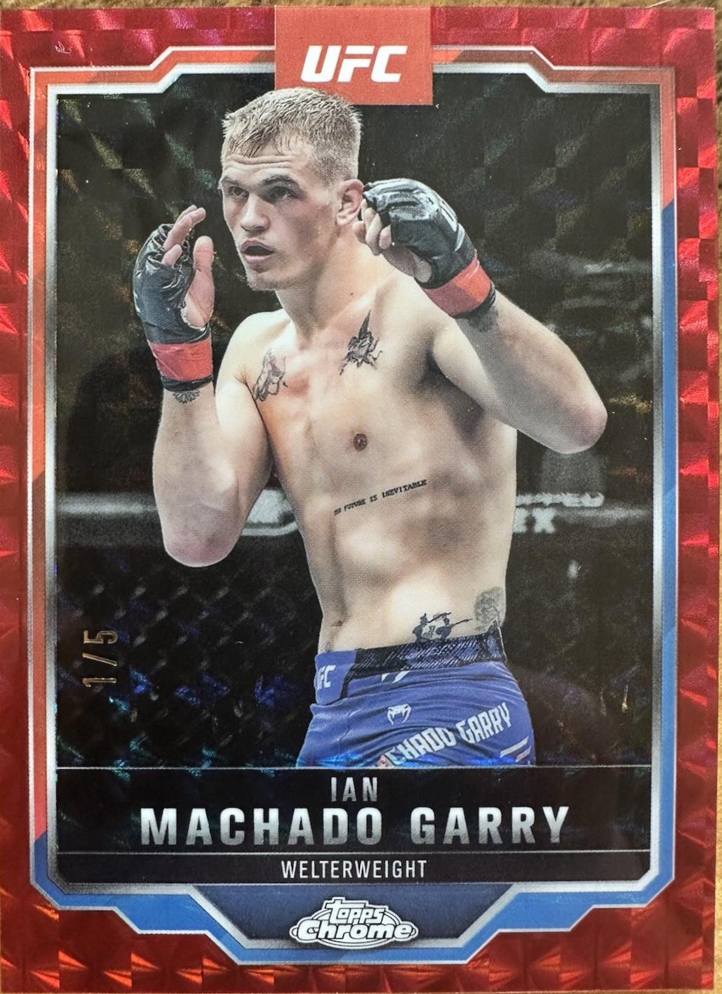 Ian Machado Garry 2025 Topps Chrome UFC Base #163 Red Geometric Refractor