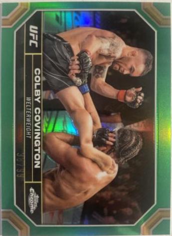 Colby Covington 2024 Topps Chrome UFC Base #48 Green Refractor