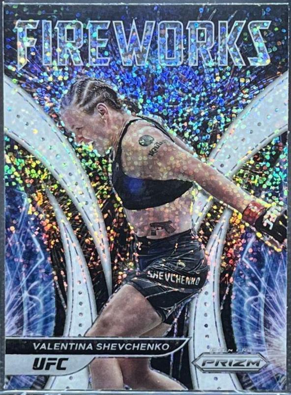 Valentina Shevchenko 2022 Panini Prizm UFC Fireworks #23 White Sparkle