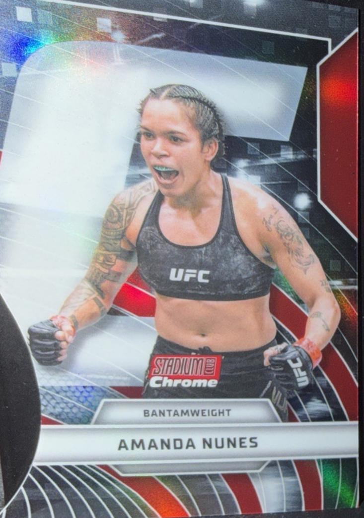 Amanda Nunes 2026 Topps Stadium Club UFC Triumvirates #TV-24 Black Refractor