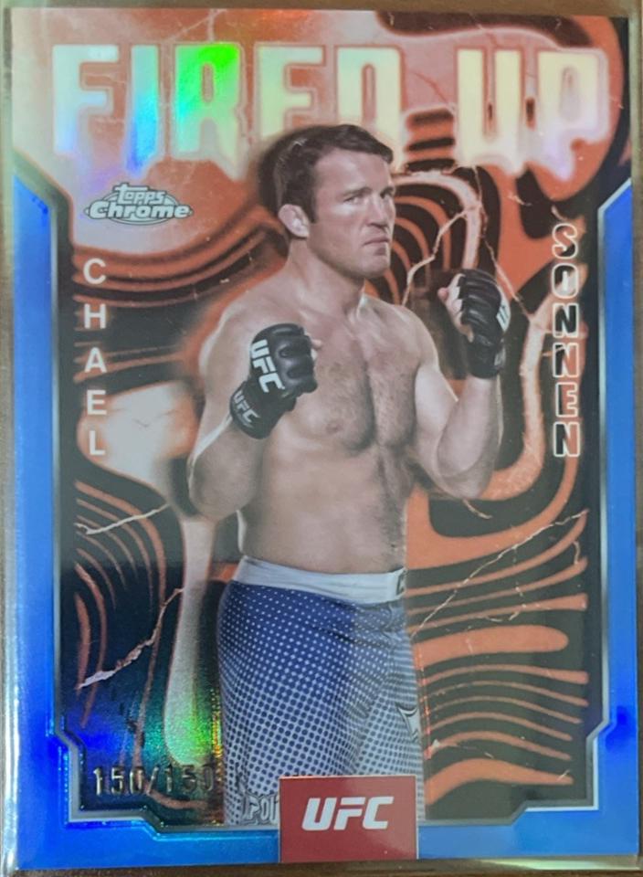 Chael Sonnen 2025 Topps Chrome UFC Fired Up #FUP-13 Blue Refractor