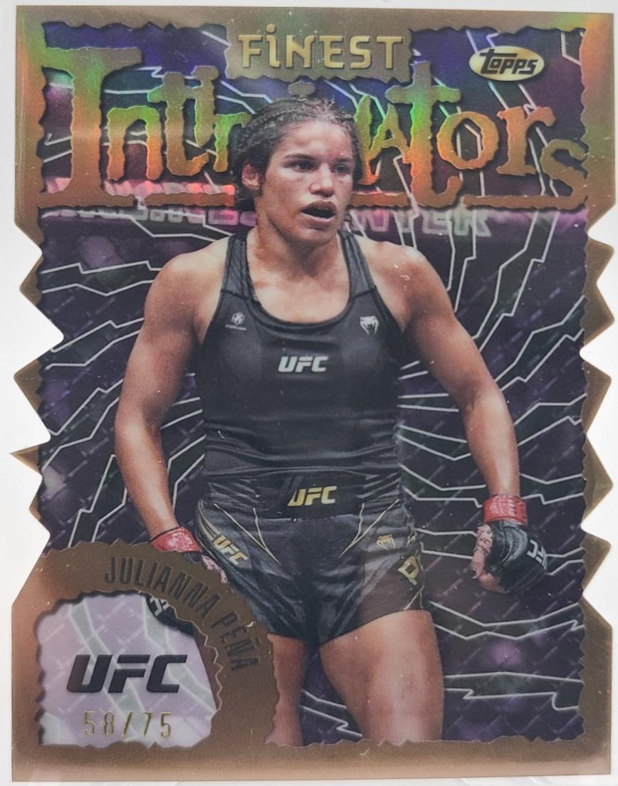Julianna Peña 2024 Topps Finest UFC Intimidators #INT-19 Die-Cut Refractor