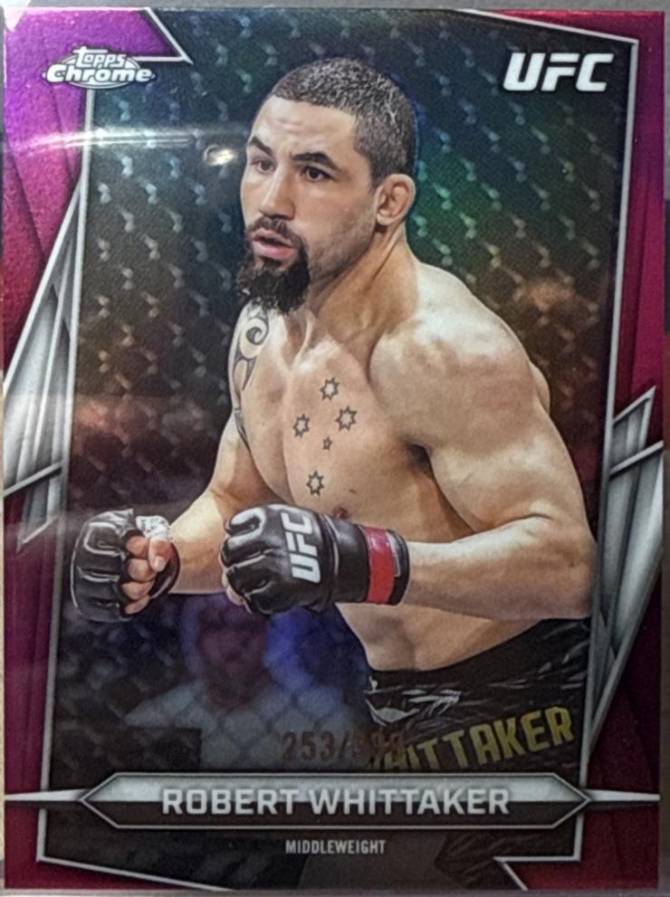 Robert Whittaker 2026 Topps Chrome UFC Base #161 Magenta Refractor