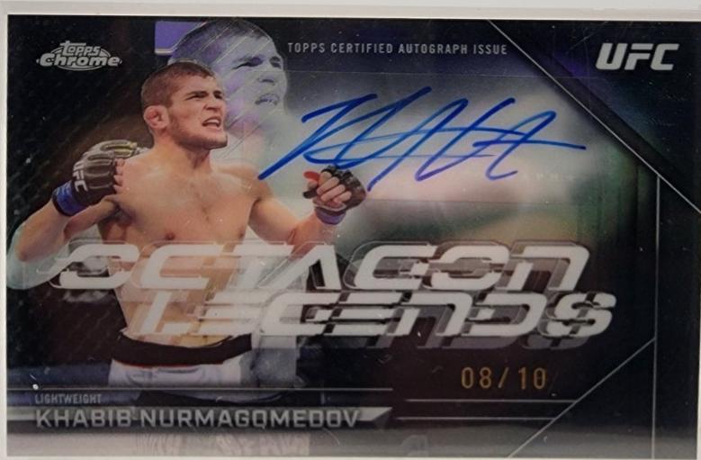 Khabib Nurmagomedov 2026 Topps Chrome UFC Octagon Legends Autographs #OLA-KN Black Refractor