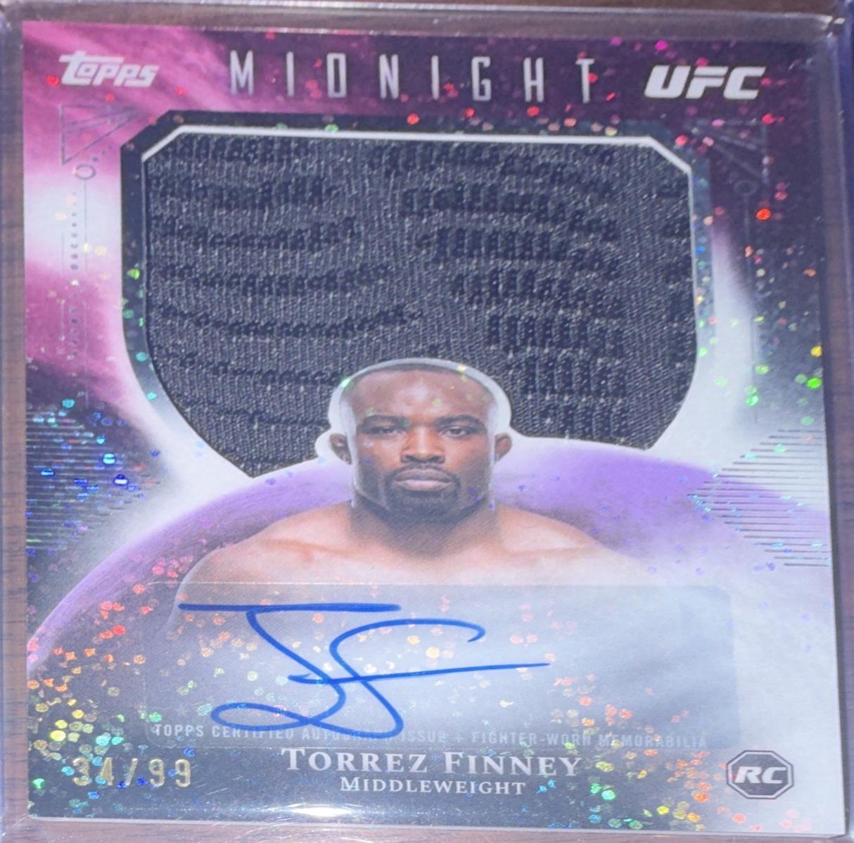 Torrez Finney 2026 Topps Midnight UFC Rookie Relic Autographs #RRA-TF Twilight