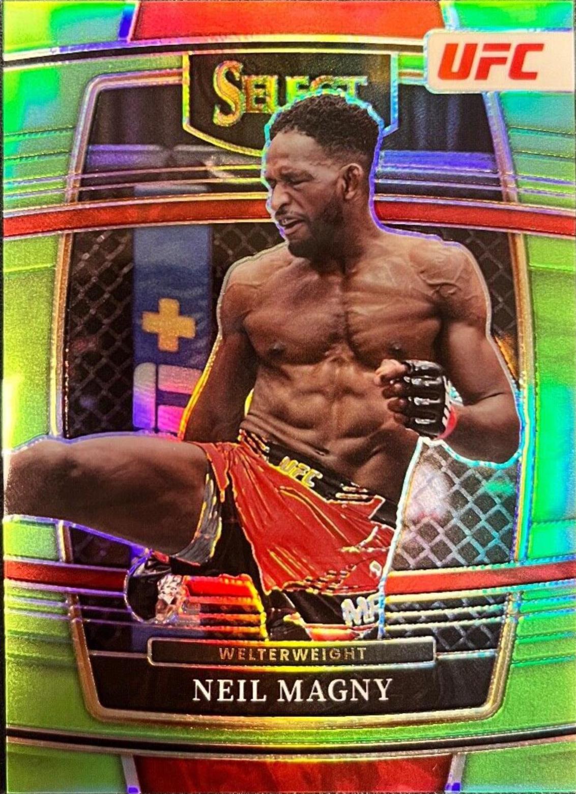 Neil Magny 2022 Panini Select UFC Concourse #86 Neon Green