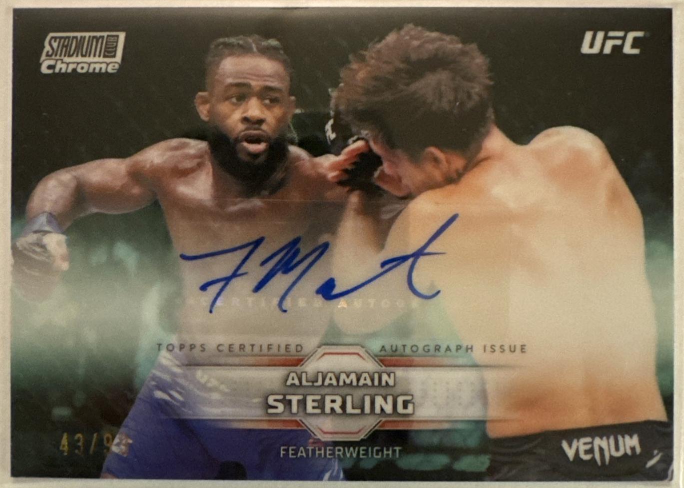 Aljamain Sterling 2026 Topps Stadium Club UFC Chrome Autographs #CAV-ASG Turquoise Refractor