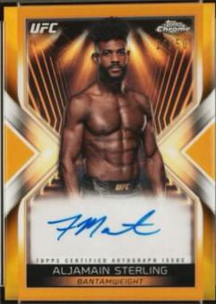 Aljamain Sterling 2024 Topps Chrome UFC Main Event Autographs #MEA-AST Gold Refractor