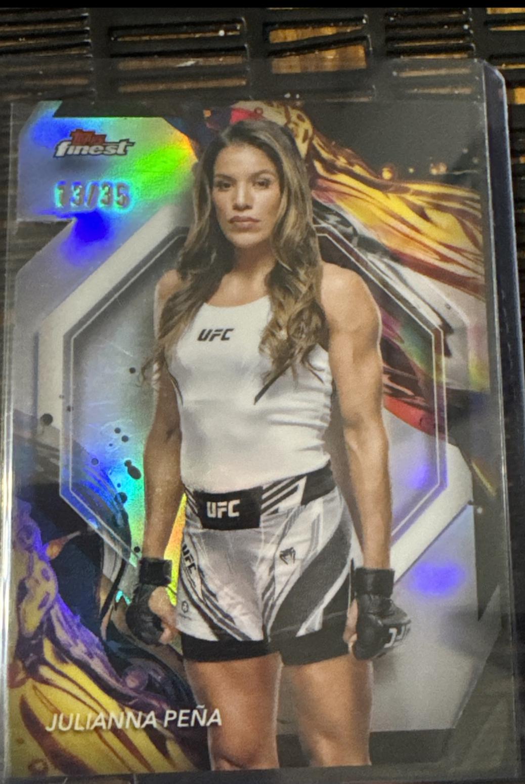 Julianna Peña 2024 Topps Finest UFC Base Uncommon #173 Die-Cut Refractor