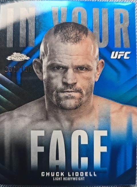 Chuck Liddell 2026 Topps Chrome UFC In Your Face #IYF-10 Blue Refractor