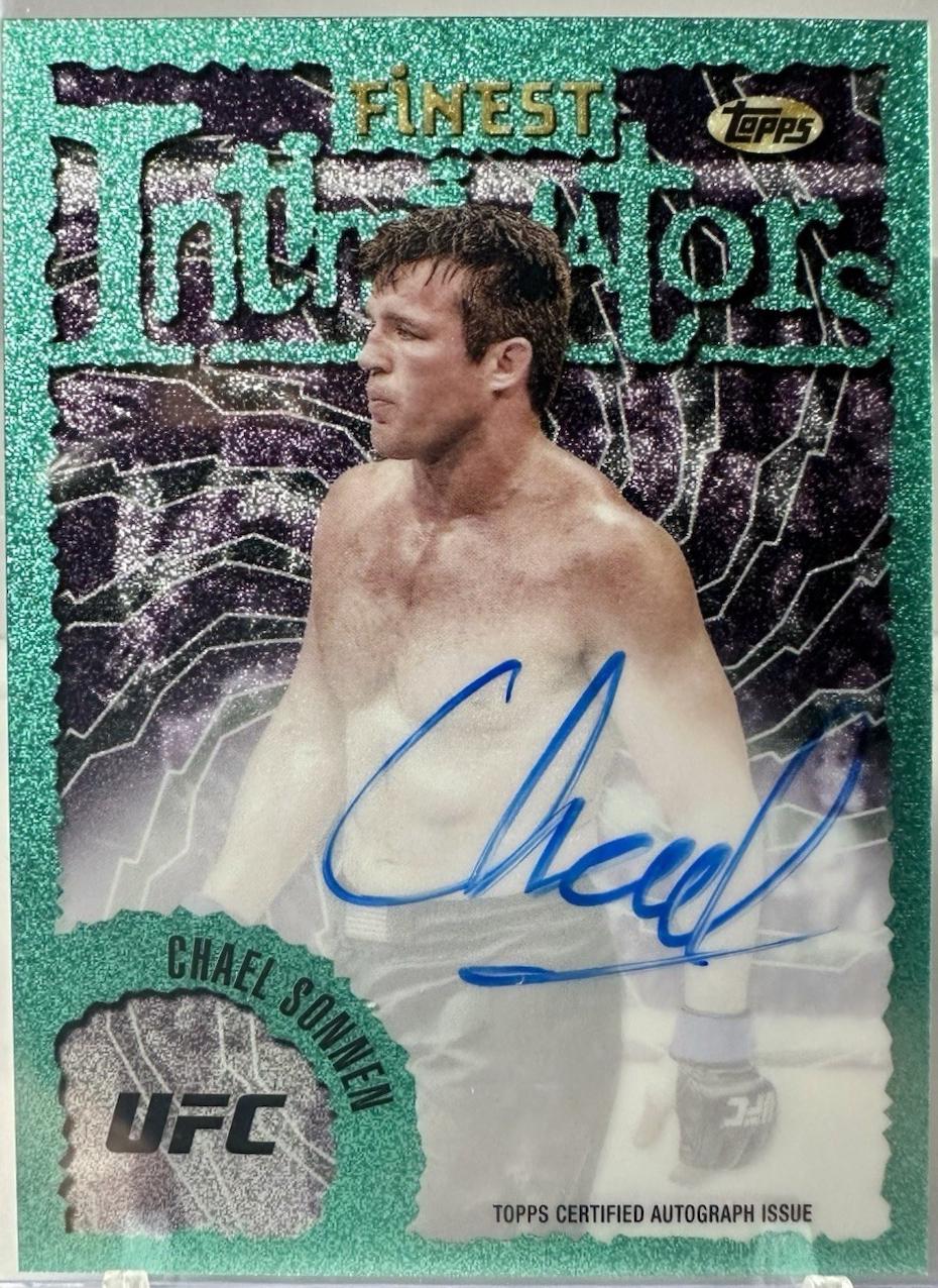 Chael Sonnen 2024 Topps Finest UFC Intimidators Autographs #IA-CSN Aqua Glitter Refractor