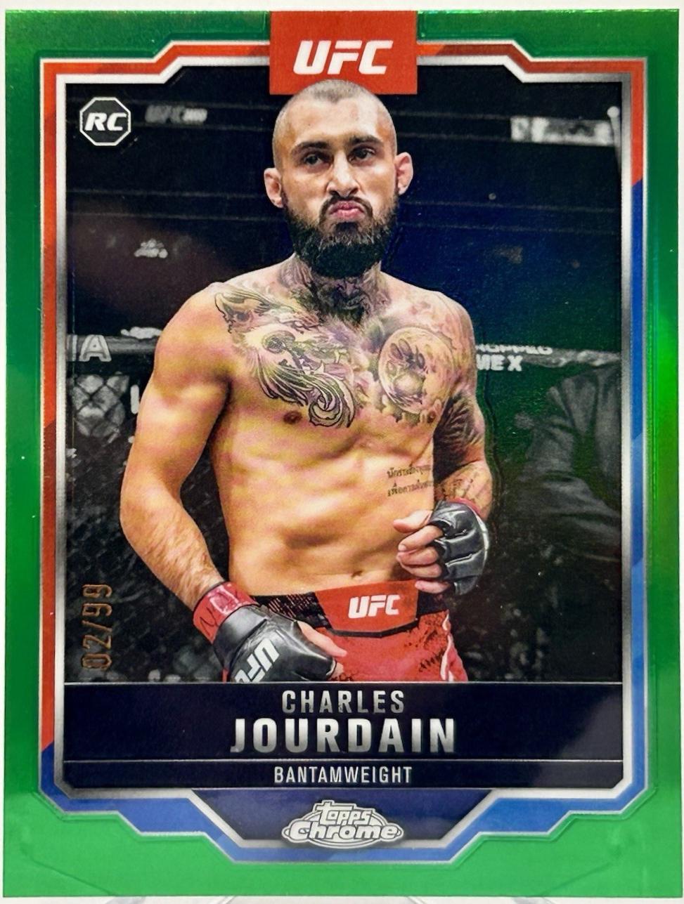 Charles Jourdain 2025 Topps Chrome UFC Base #67 Green Refractor