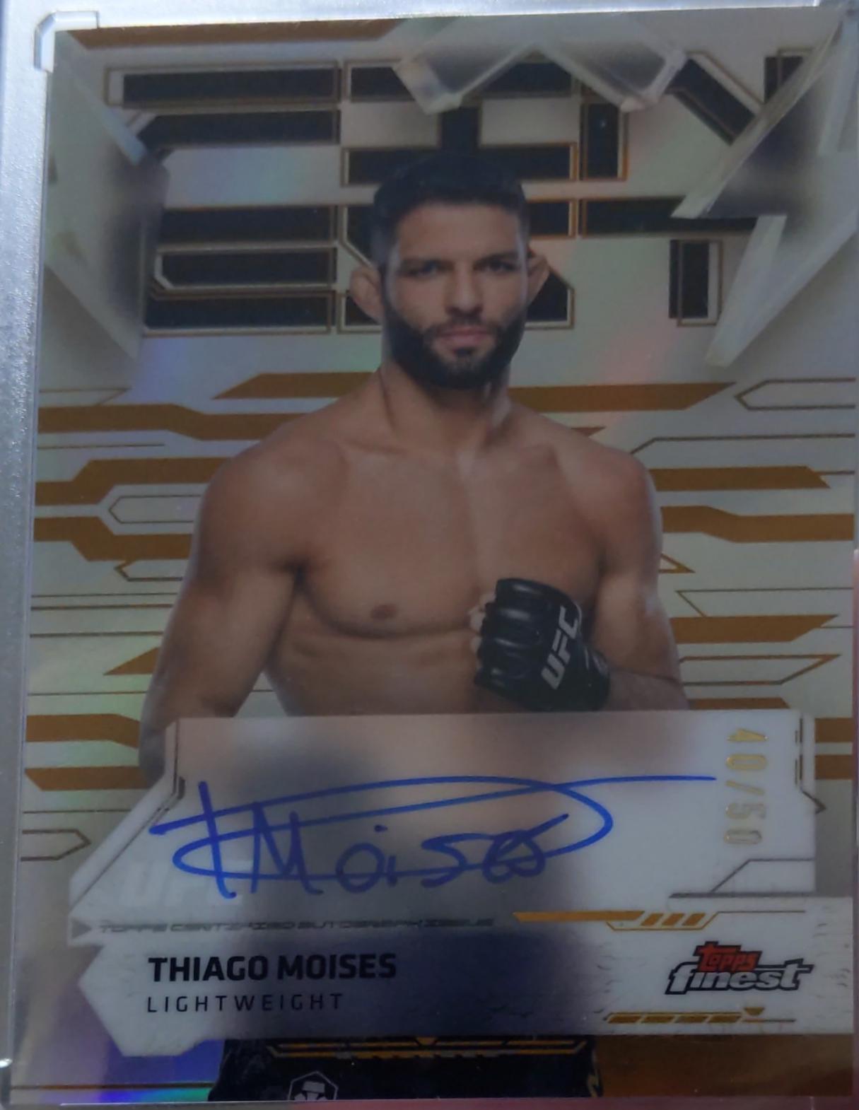 Thiago Moises 2025 Topps Finest UFC Finest Autographs #FA-TM Gold Refractor