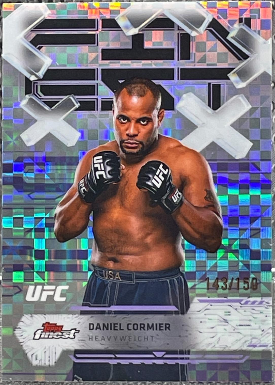 Daniel Cormier 2025 Topps Finest UFC Base Common #42 Purple Checkerboard Refractor