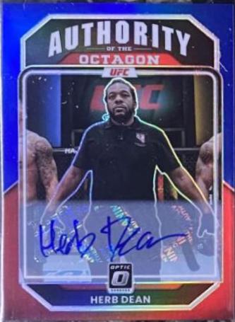 Herb Dean 2023 Panini Donruss Optic UFC Authority of the Octagon Signatures #148 Blue
