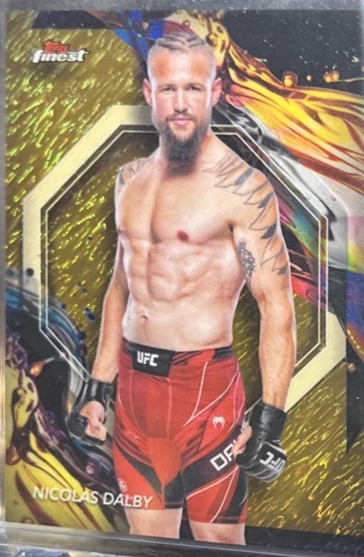 Nicolas Dalby 2024 Topps Finest UFC Base Common #87 Gold Shimmer Refractor