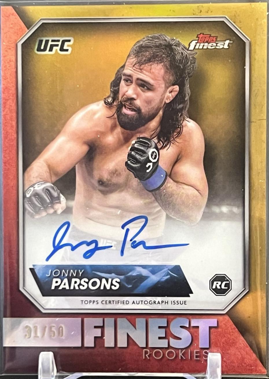 Jonny Parsons 2024 Topps Finest UFC Rookie Finest Autographs #RFA-JP Gold Refractor
