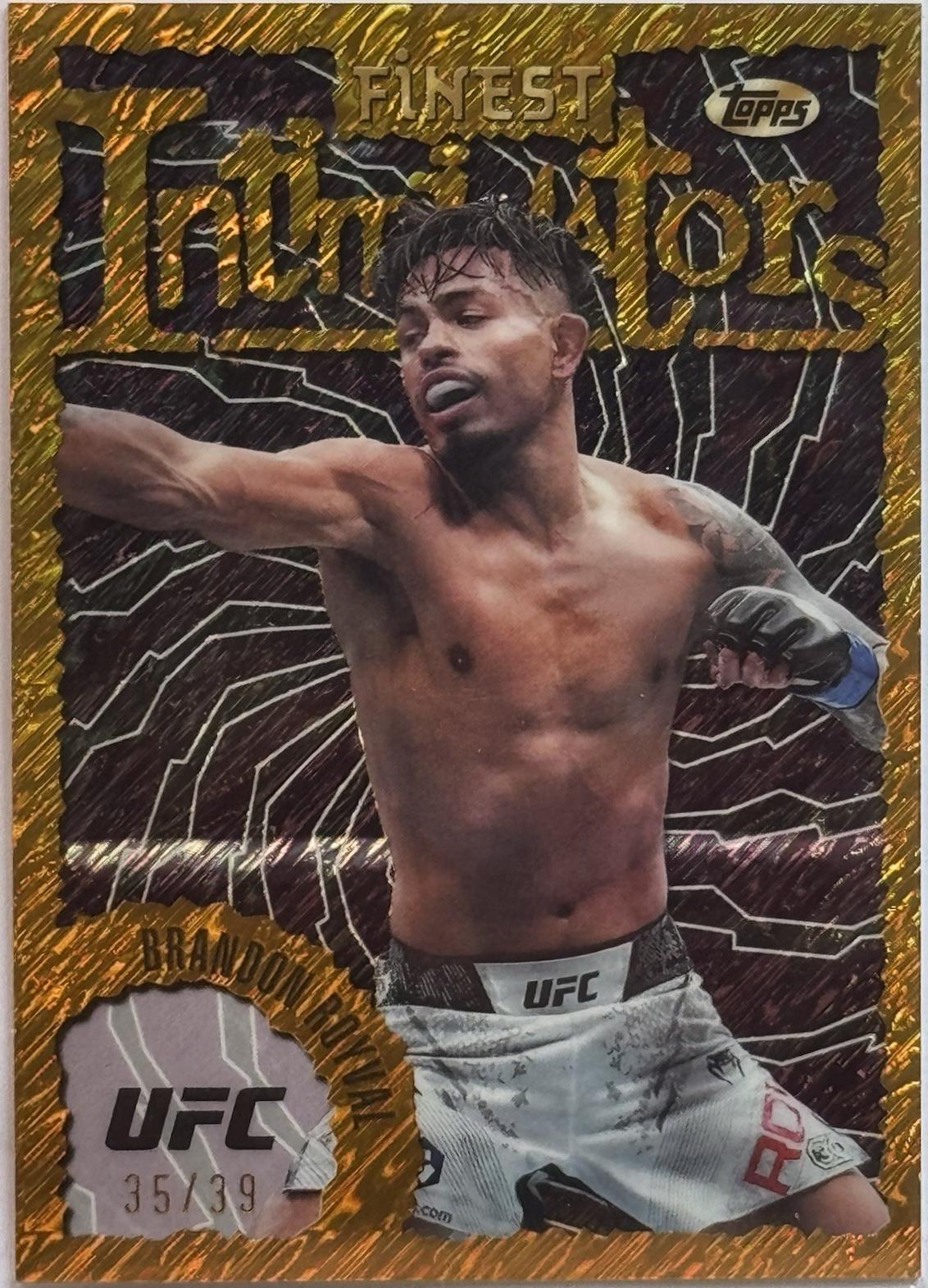 Brandon Royval 2024 Topps Finest UFC Intimidators #INT-30 Gold Shimmer Refractor