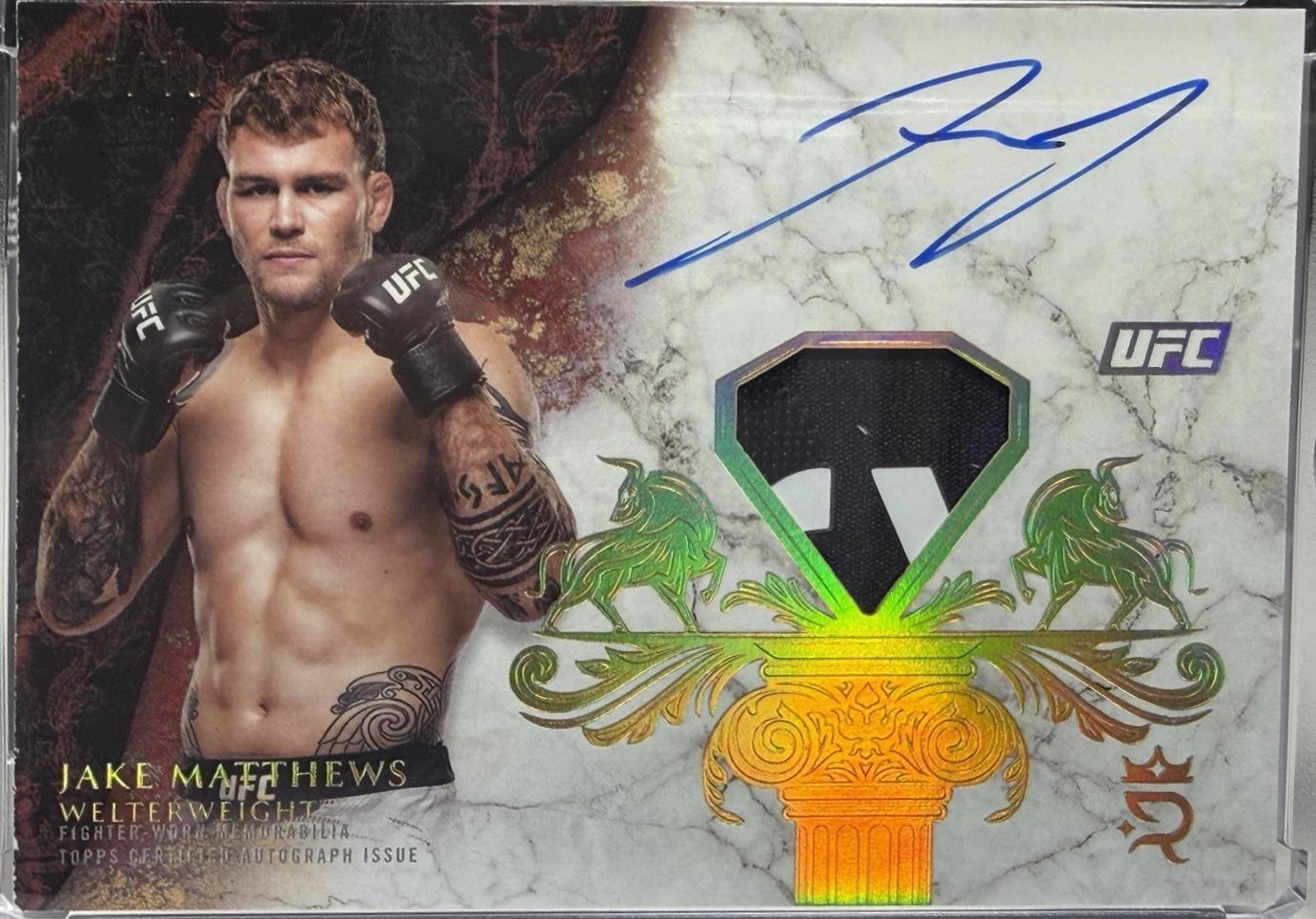 Jake Matthews 2025 Topps Royalty UFC Royalty Relic Signatures #RYR-JM Gold