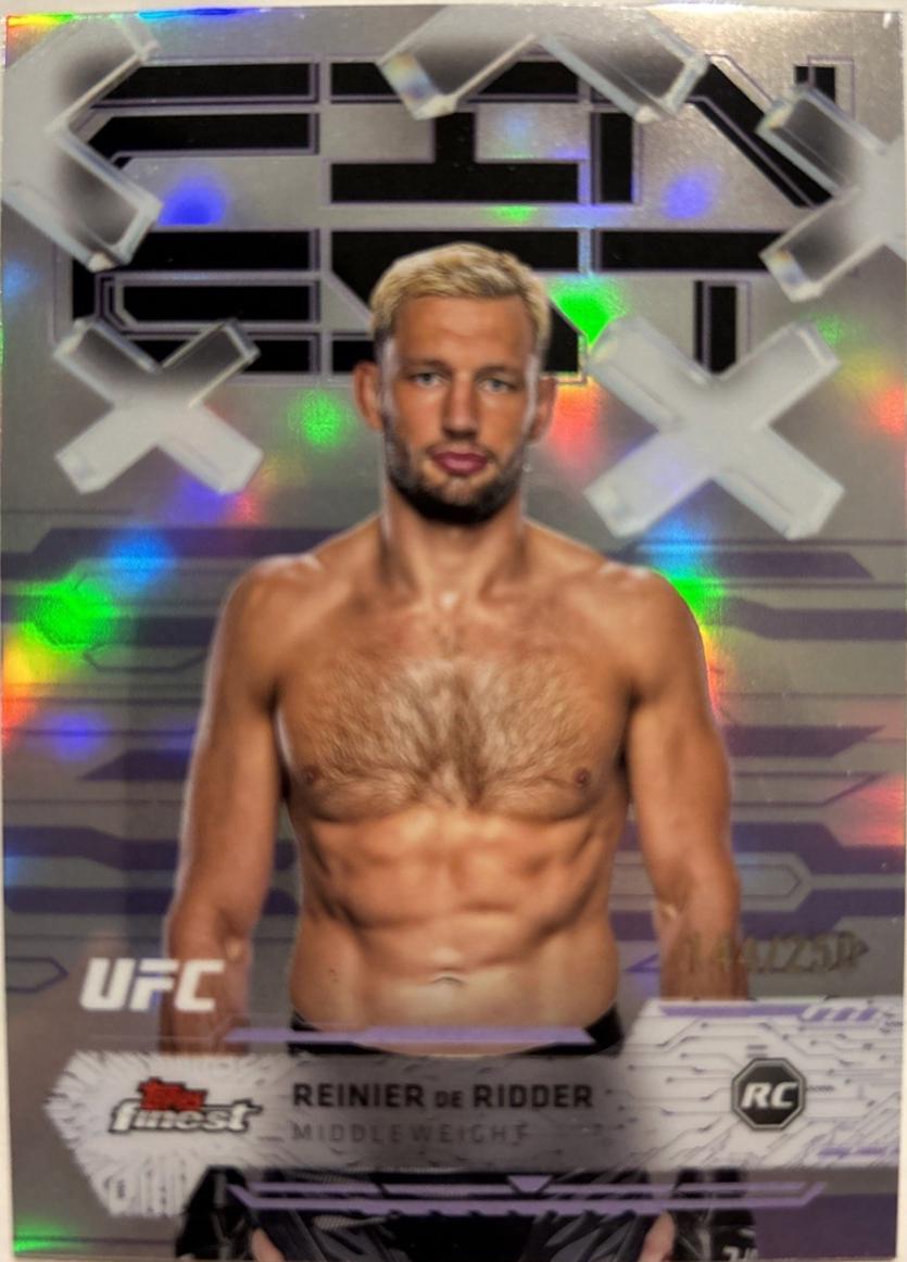 Reinier de Ridder 2025 Topps Finest UFC Base Common #13 Purple Refractor