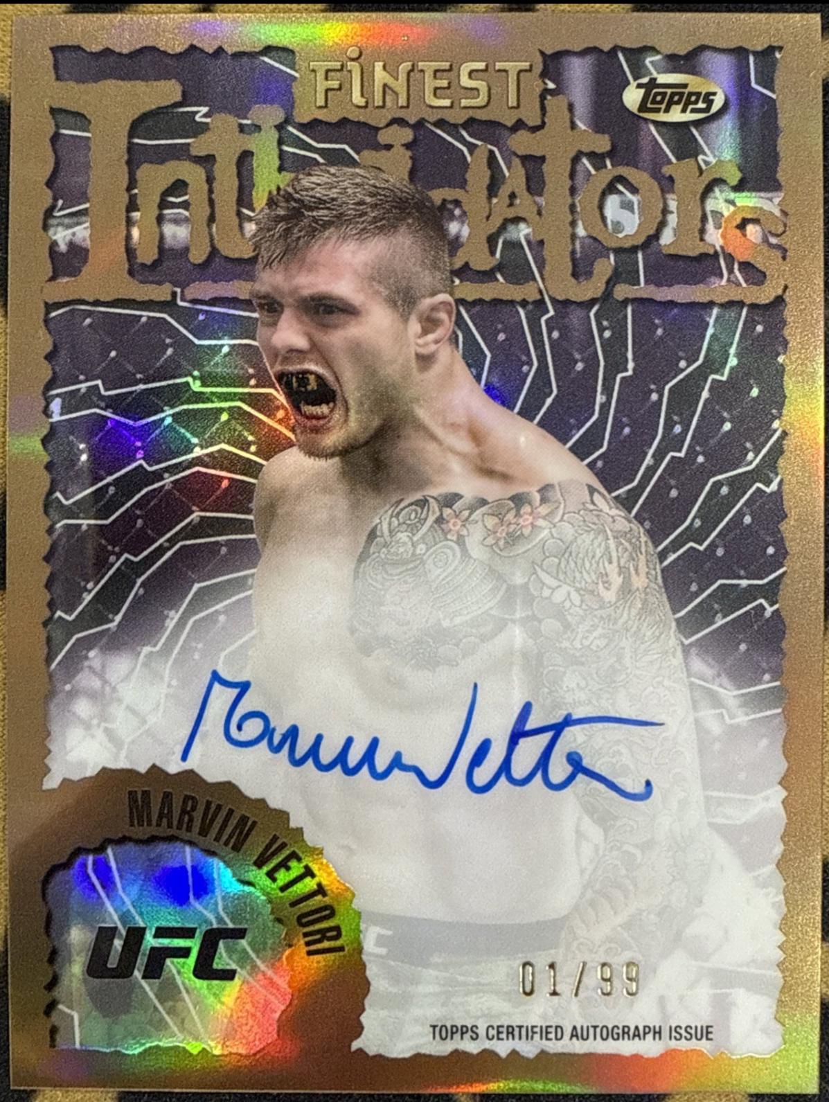 Marvin Vettori 2024 Topps Finest UFC Intimidators Autographs #IA-MVI Refractor