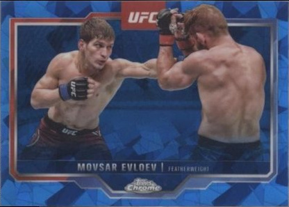 Movsar Evloev 2025 Topps Chrome Sapphire UFC Base Sapphire #10 Padparadscha Sapphire