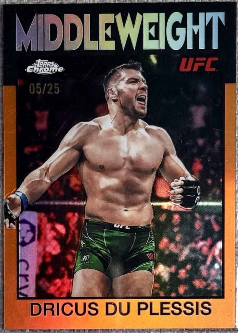 Dricus Du Plessis 2026 Topps Chrome UFC 1986 Topps #86-8 Orange Refractor
