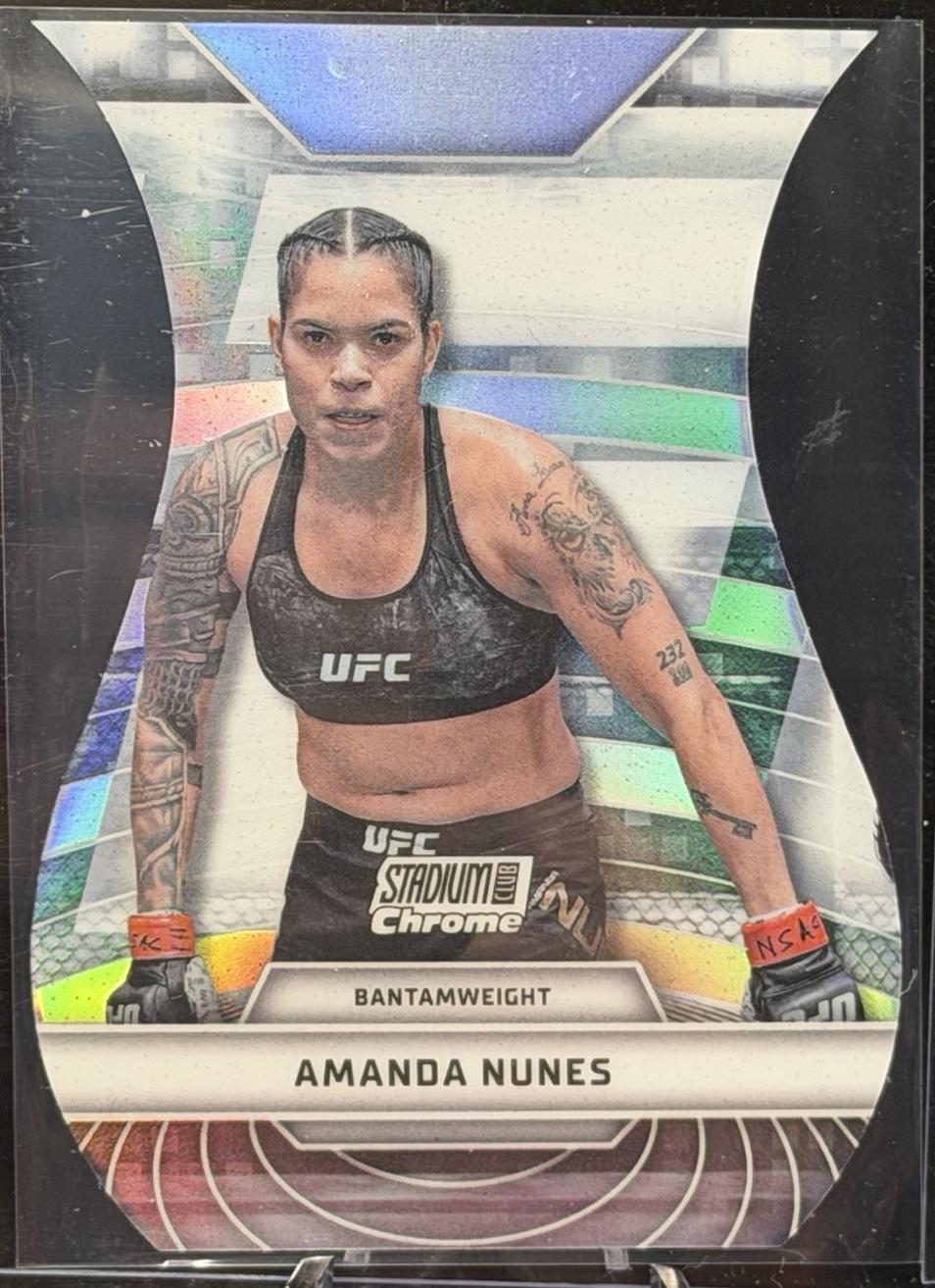 Amanda Nunes 2026 Topps Stadium Club UFC Triumvirates #TV-23 Red Refractor