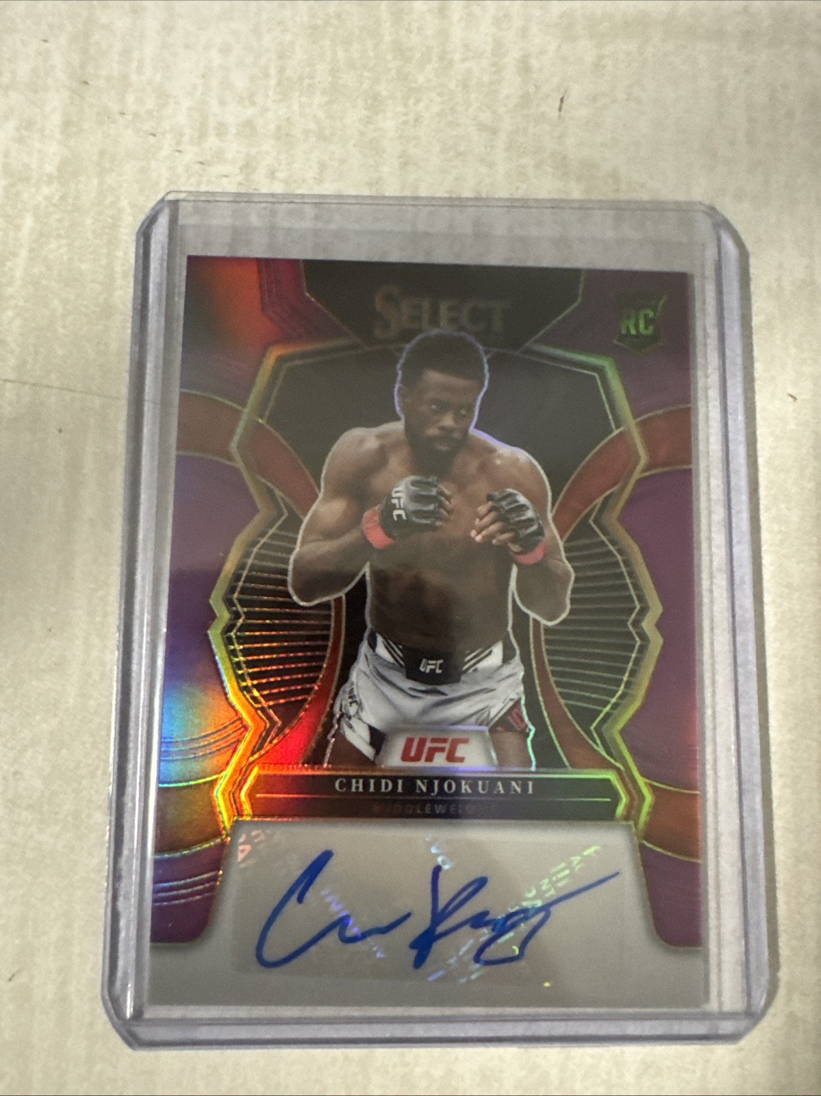 Chidi Njokuani 2023 Panini Select UFC Rookie Signatures #3 Purple