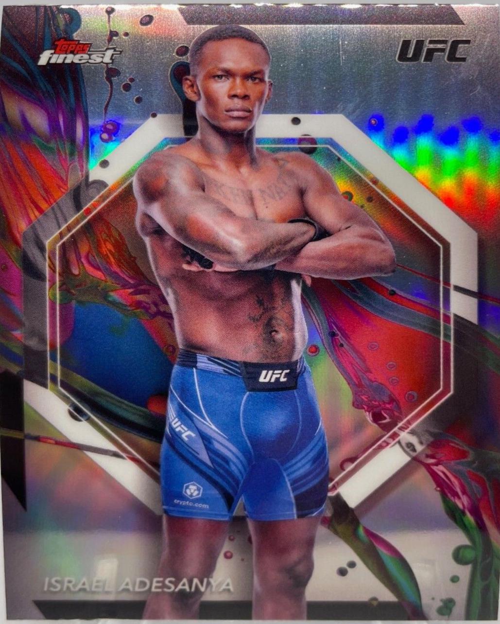 Israel Adesanya 2024 Topps Finest UFC Base Common #53 Refractor