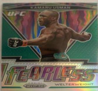 Kamaru Usman 2021 Panini Prizm UFC Fearless #8 Green