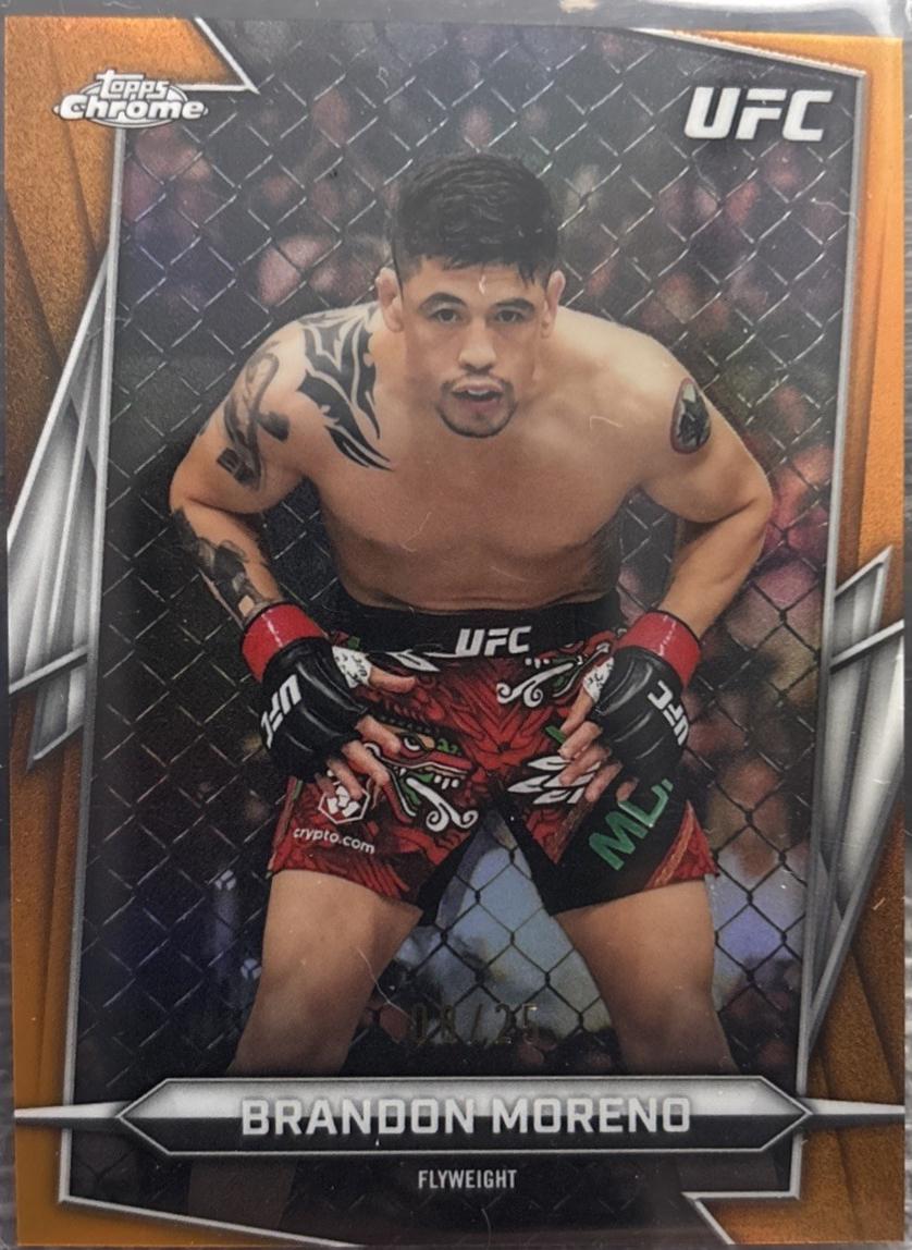 Brandon Moreno 2026 Topps Chrome UFC Base #162 Orange Refractor