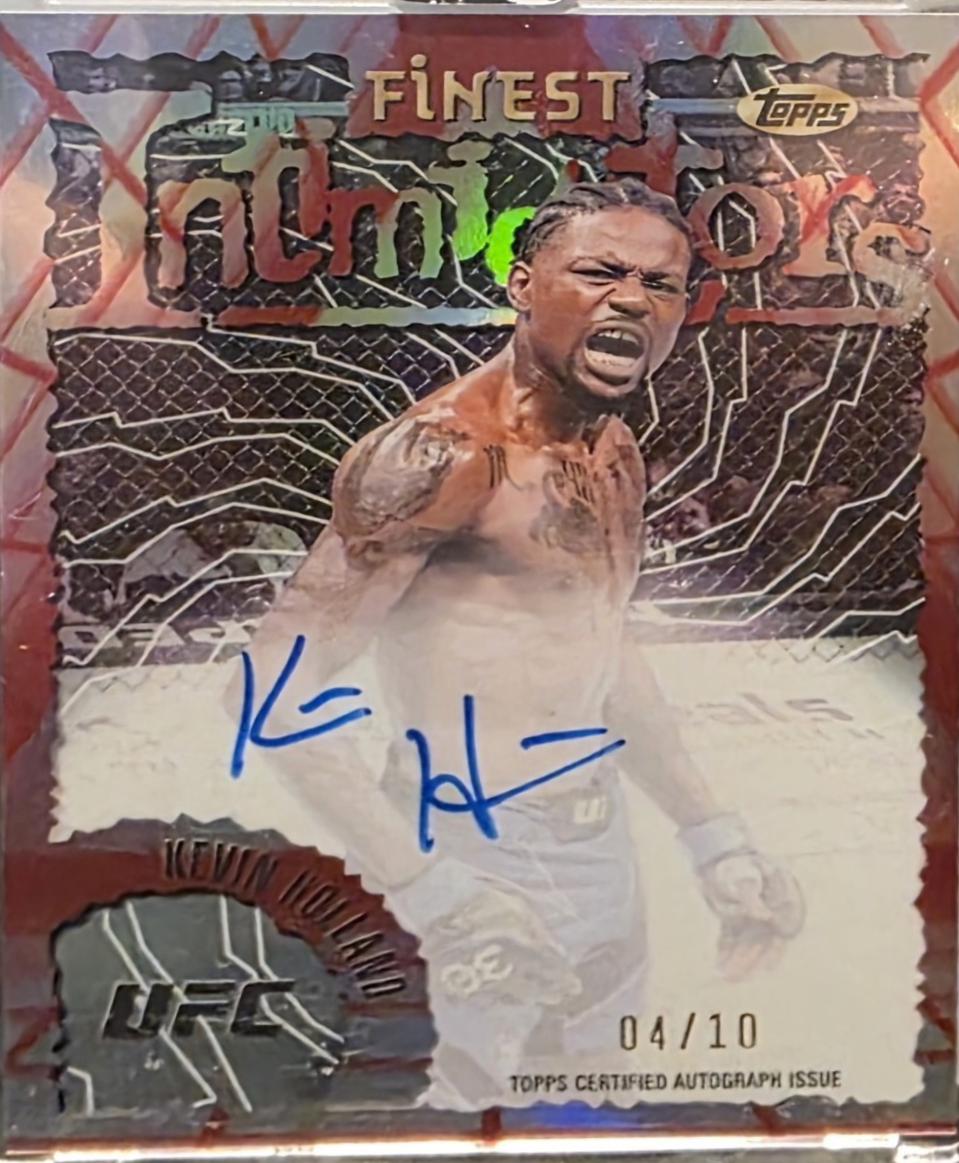 Kevin Holland 2024 Topps Finest UFC Intimidators Autographs #IA-KHD Red Black Vapor Refractor