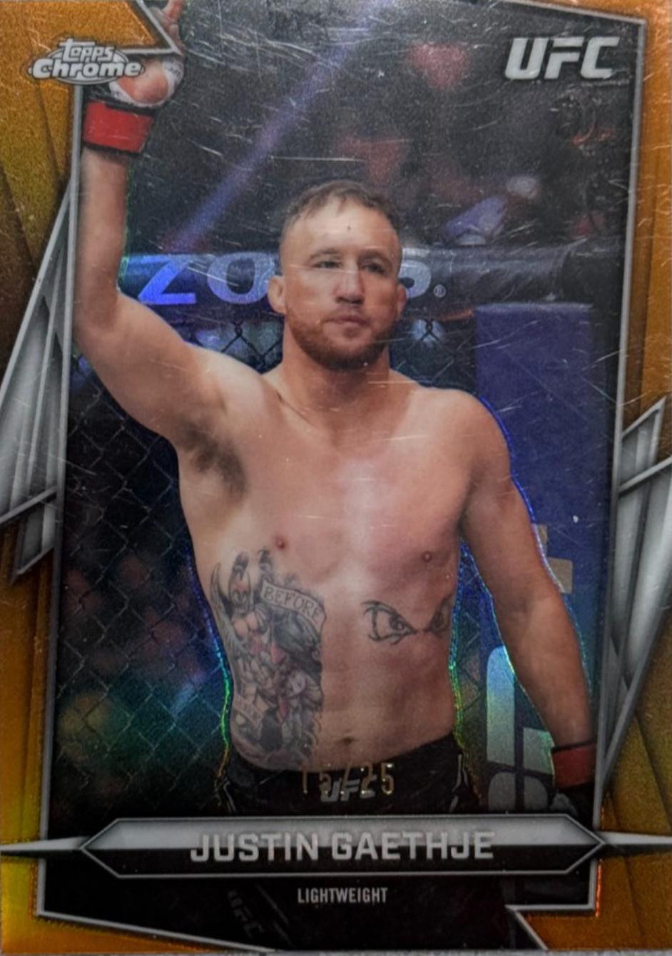 Justin Gaethje 2026 Topps Chrome UFC Base #39 Orange Refractor