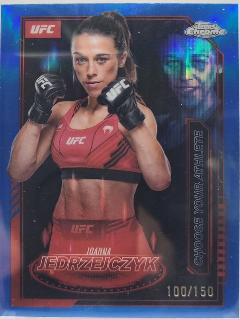Joanna Jędrzejczyk 2025 Topps Chrome UFC Mission Control #MCL-19 Blue Refractor
