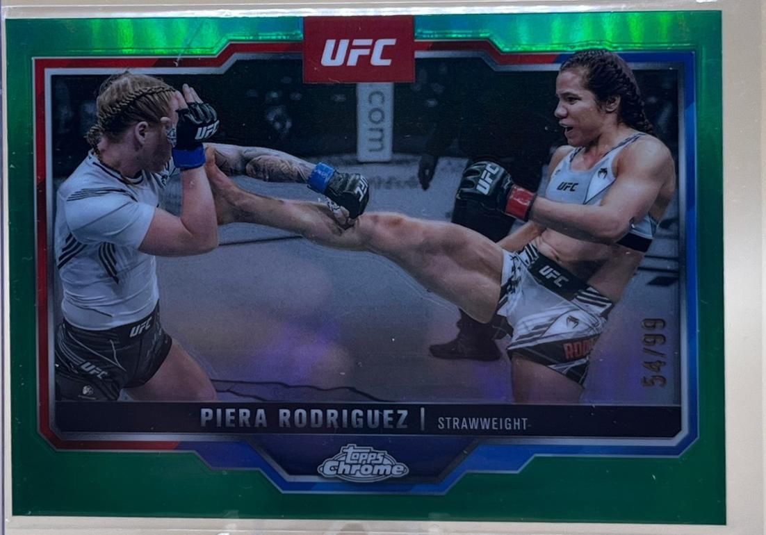 Piera Rodriguez 2025 Topps Chrome UFC Base #135 Green Refractor