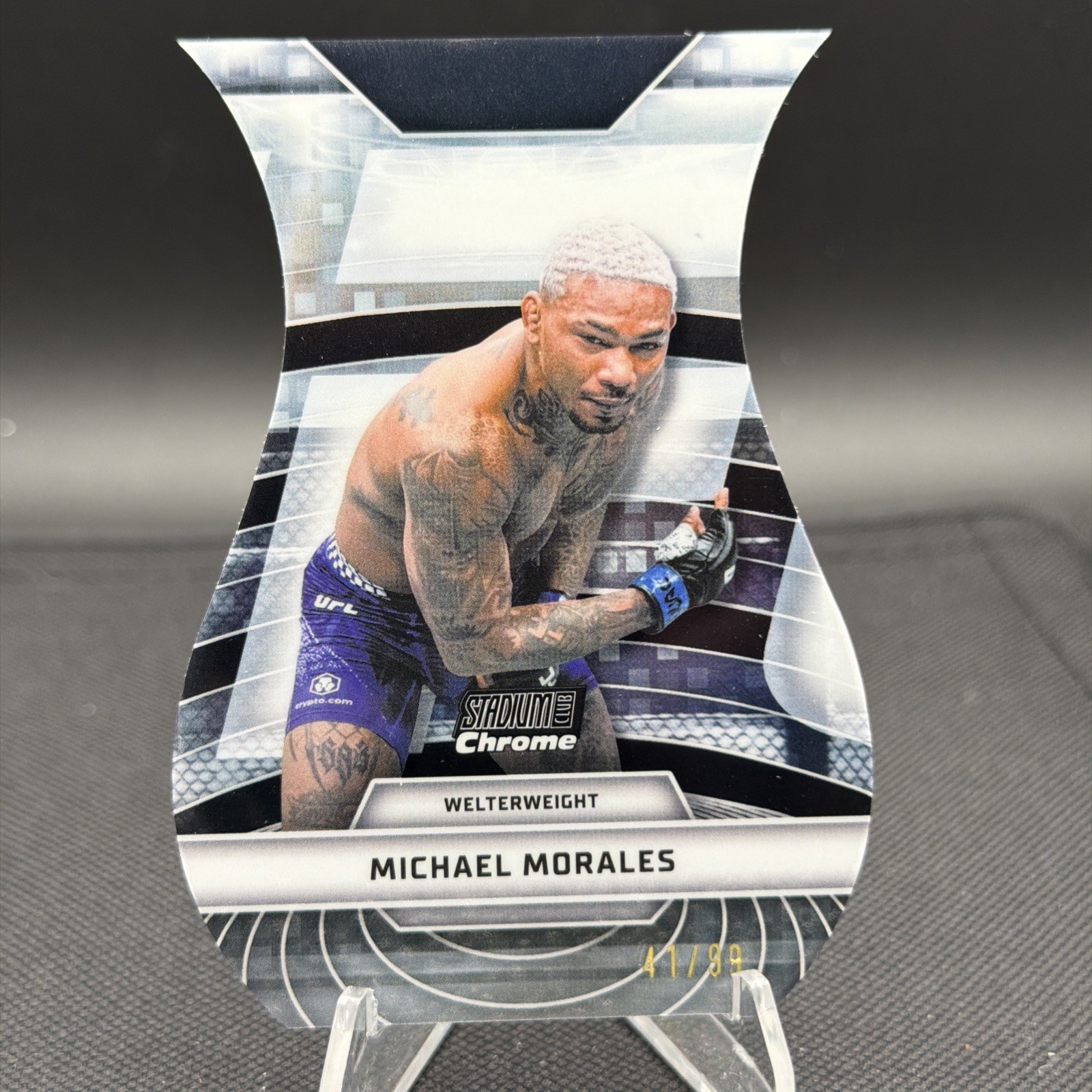 Michael Morales 2026 Topps Stadium Club UFC Triumvirates #TV-38 Black Refractor