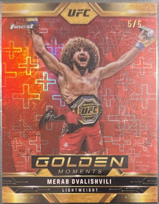 Merab Dvalishvili 2025 Topps Finest UFC Golden Moments #GM-8 Red Refractor