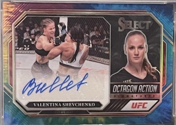 Valentina Shevchenko 2023 Panini Select UFC Octagon Action Signatures #3 Tie-Dye