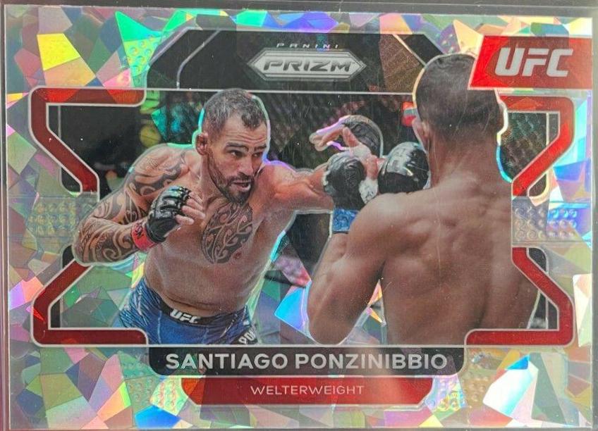 Santiago Ponzinibbio 2022 Panini Prizm UFC Base #50 Ice