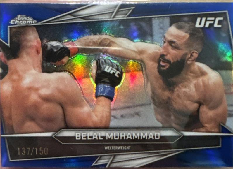 Belal Muhammad 2026 Topps Chrome UFC Base #101 Blue Refractor