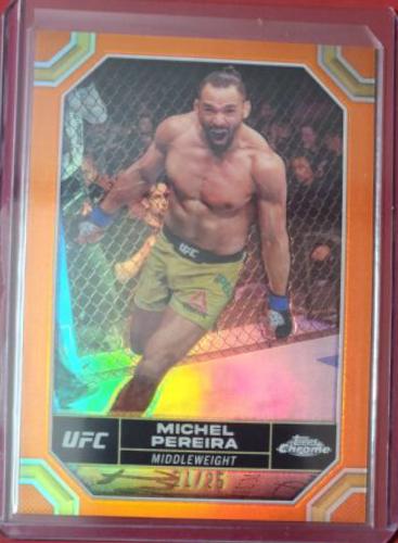 Michel Pereira 2024 Topps Chrome UFC Base #138 Orange Refractor