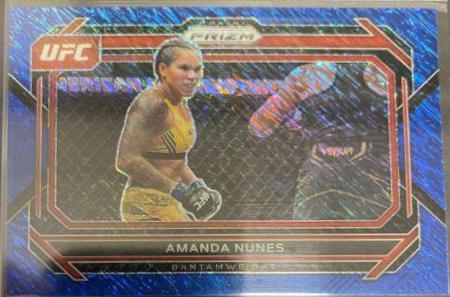 Amanda Nunes 2023 Panini Prizm UFC Base #66 Blue Shimmer