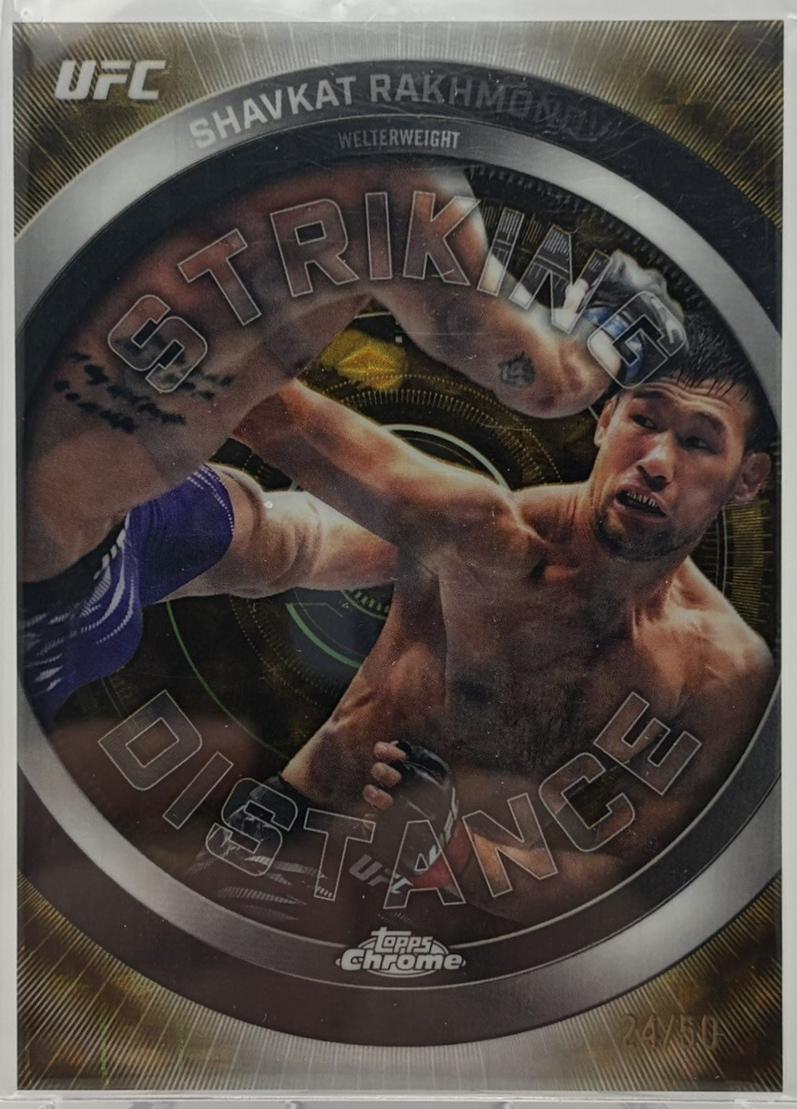 Shavkat Rakhmonov 2026 Topps Chrome UFC Striking Distance #SD-19 Geometric Refractor