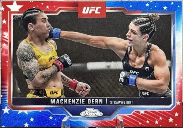 Mackenzie Dern 2025 Topps Chrome UFC Base #183 Red & Blue Refractor