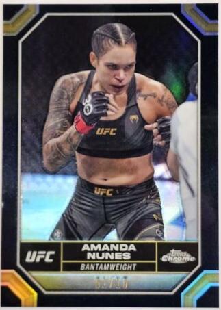 Amanda Nunes 2024 Topps Chrome UFC Base #15 Black Refractor