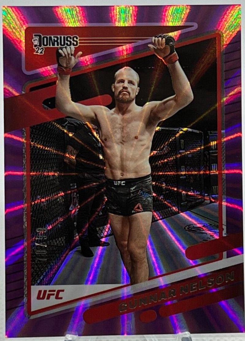 Gunnar Nelson 2022 Panini Donruss UFC Base #175 Purple Laser